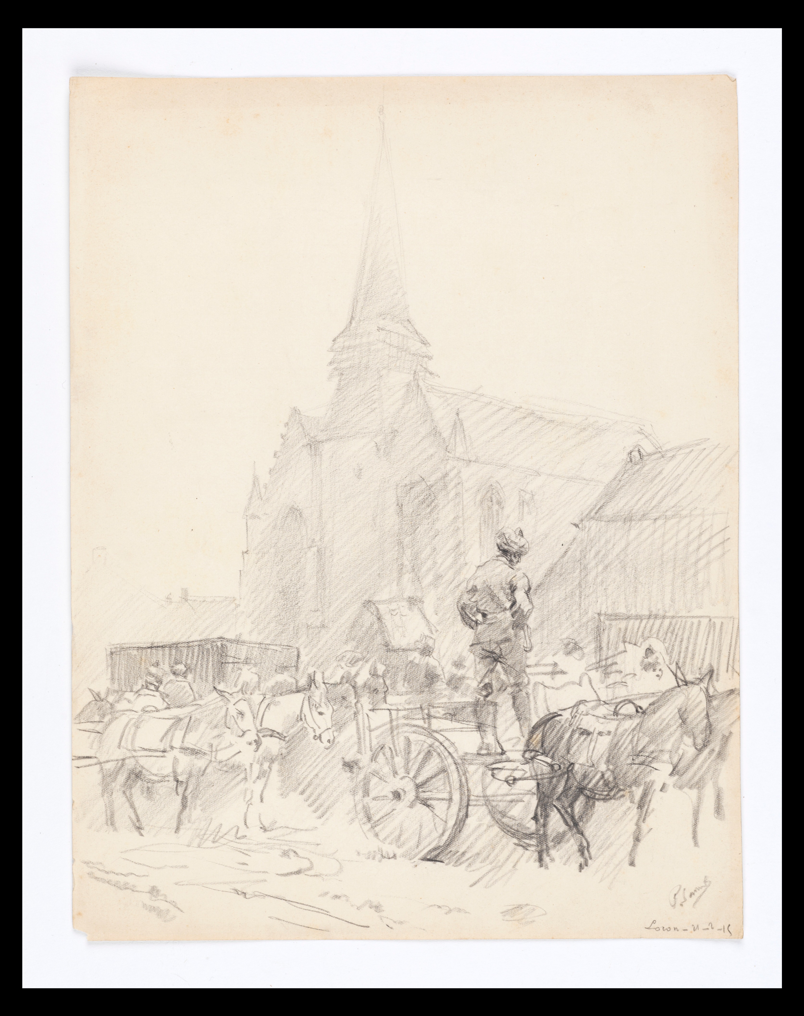 13 drawings of Indian soldiers in France 1914-15