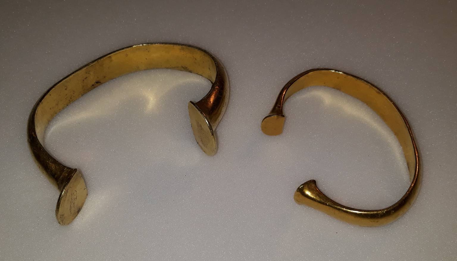 Two gold Bronze Age bracelets